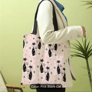 Retro Black Cat Canvas Bag